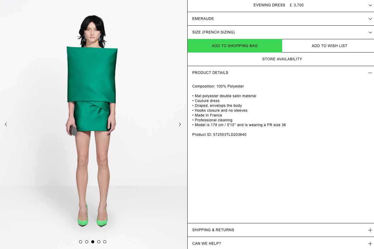 Balenciaga dress costing £3,700 ...